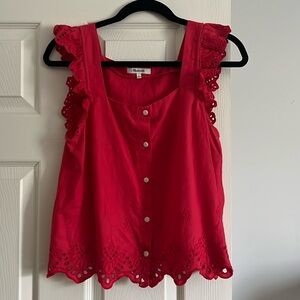 Madewell eyelet square neck top